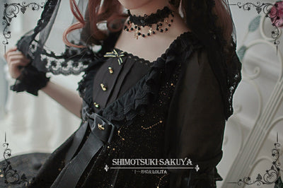 Sakuya Lolita~Whisper Of Stars~Constellation Star~Elegant Lolita Cuffs Bow Black Sleeves   