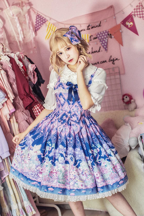 Easter Bunny - Sweet Lolita Blouse, Soft Chiffon & Ruffle