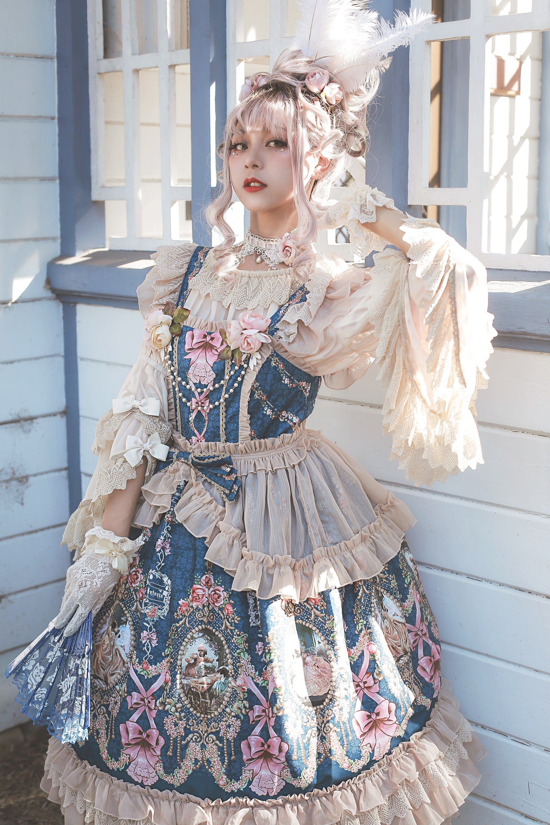 Infanta - Fairytale Town Prom - Printed Tea Party Classic Lolita JSK Suit 42794:754304