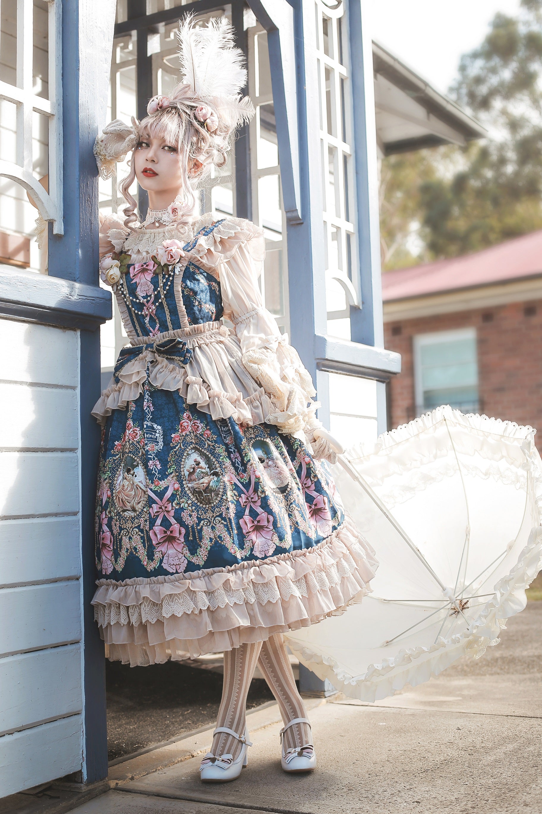 Infanta - Fairytale Town Prom - Printed Tea Party Classic Lolita JSK Suit 42794:754301