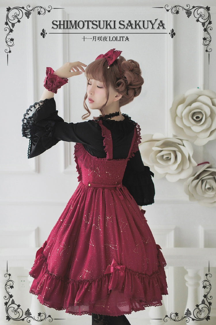 Whisper Of Stars - Vintage Lolita Shirt Long Sleeve Blouse