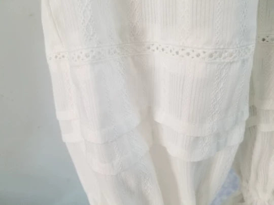 Cotton Lolita Long Bloomers, Multi-Layer Ruffle Lace Trim 45929:868724