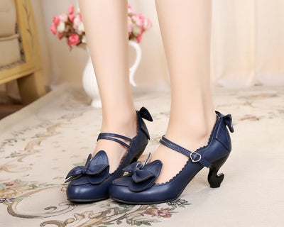 Sosic~High-Heeled Sweet Lolita Leather Shoes 33 cyanotic 