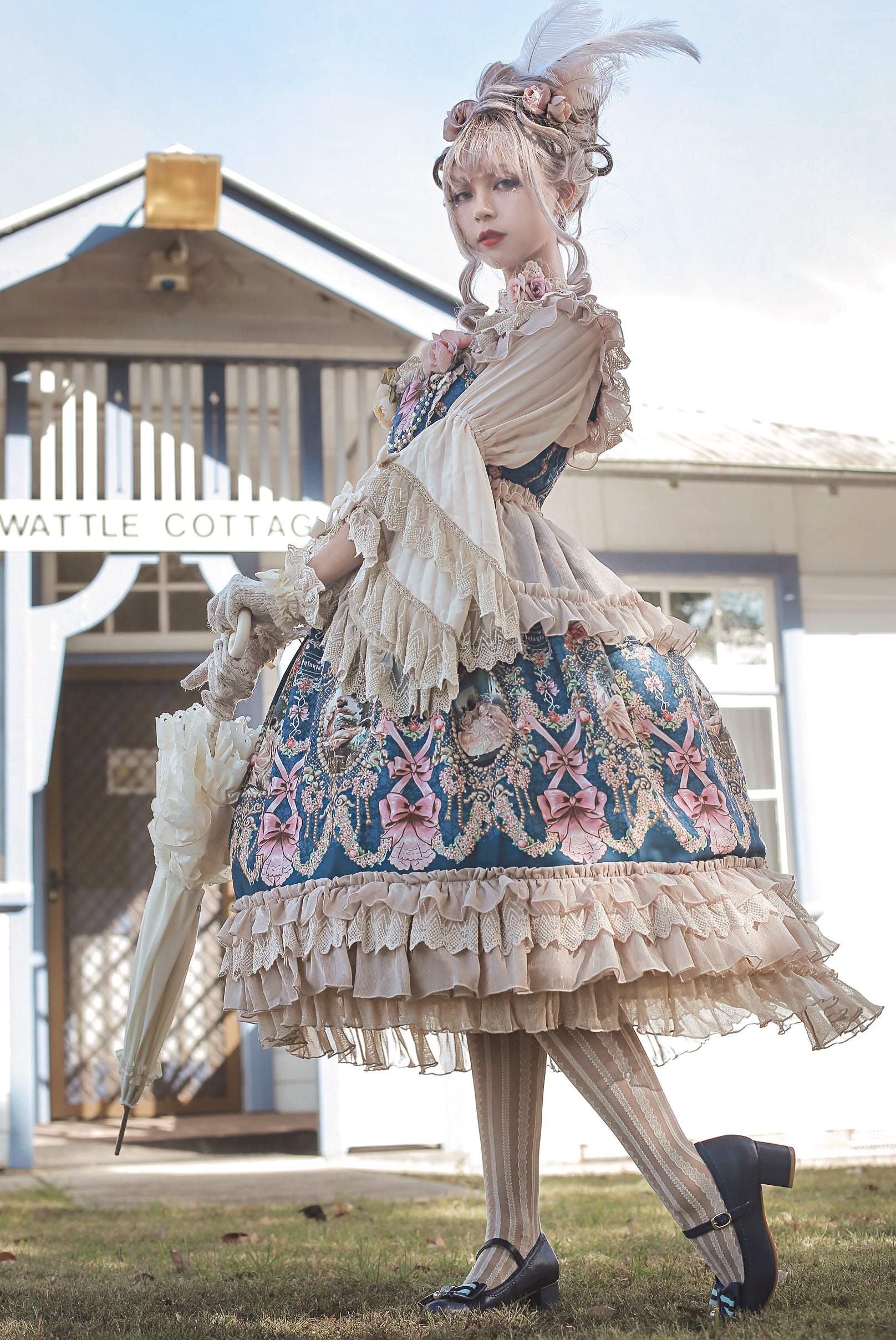 Infanta - Fairytale Town Prom - Printed Tea Party Classic Lolita JSK Suit 42794:754305