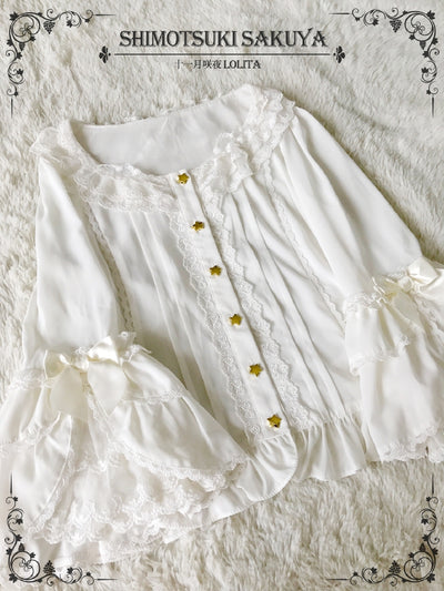 Sakuya Lolita~Whisper Of Stars~Vintage Lolita Shirt Long Sleeve Blouse   