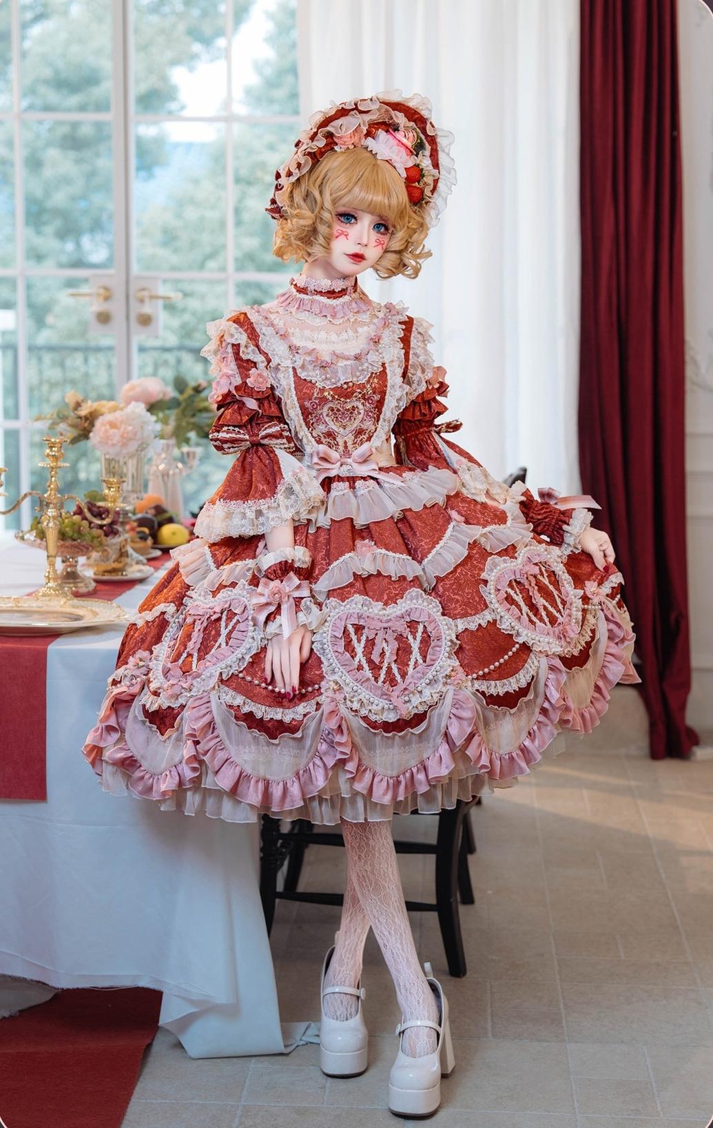 Bramble Rose - Antique Cake - Vintage Lolita OP Princess Dress Gorgeous Lolita Outfit 41536:701640