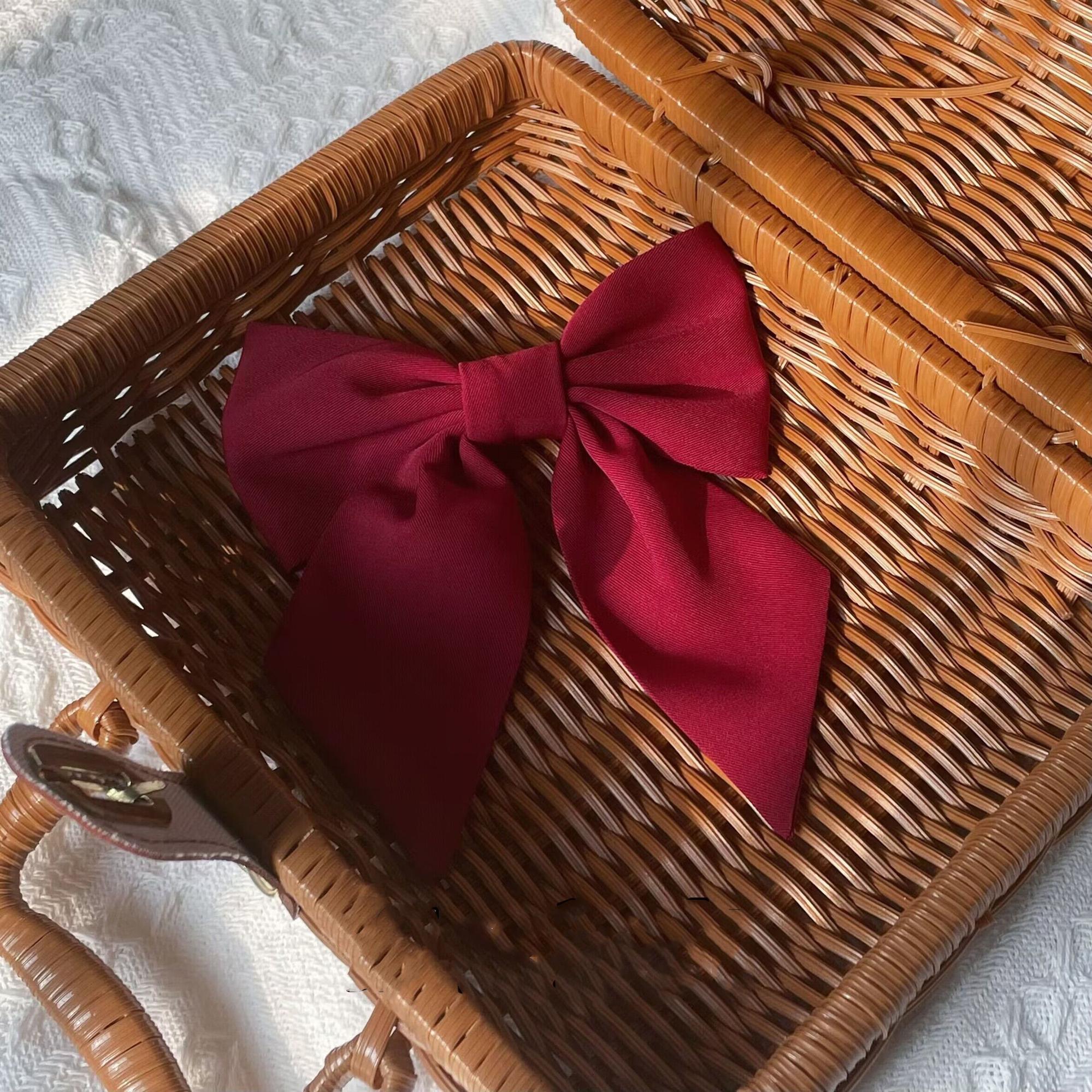 Uncle's Workshop - Worthy Girl - Lolita Bow Clip and Black Top Hat One Size Red Hairclip (1pcs)