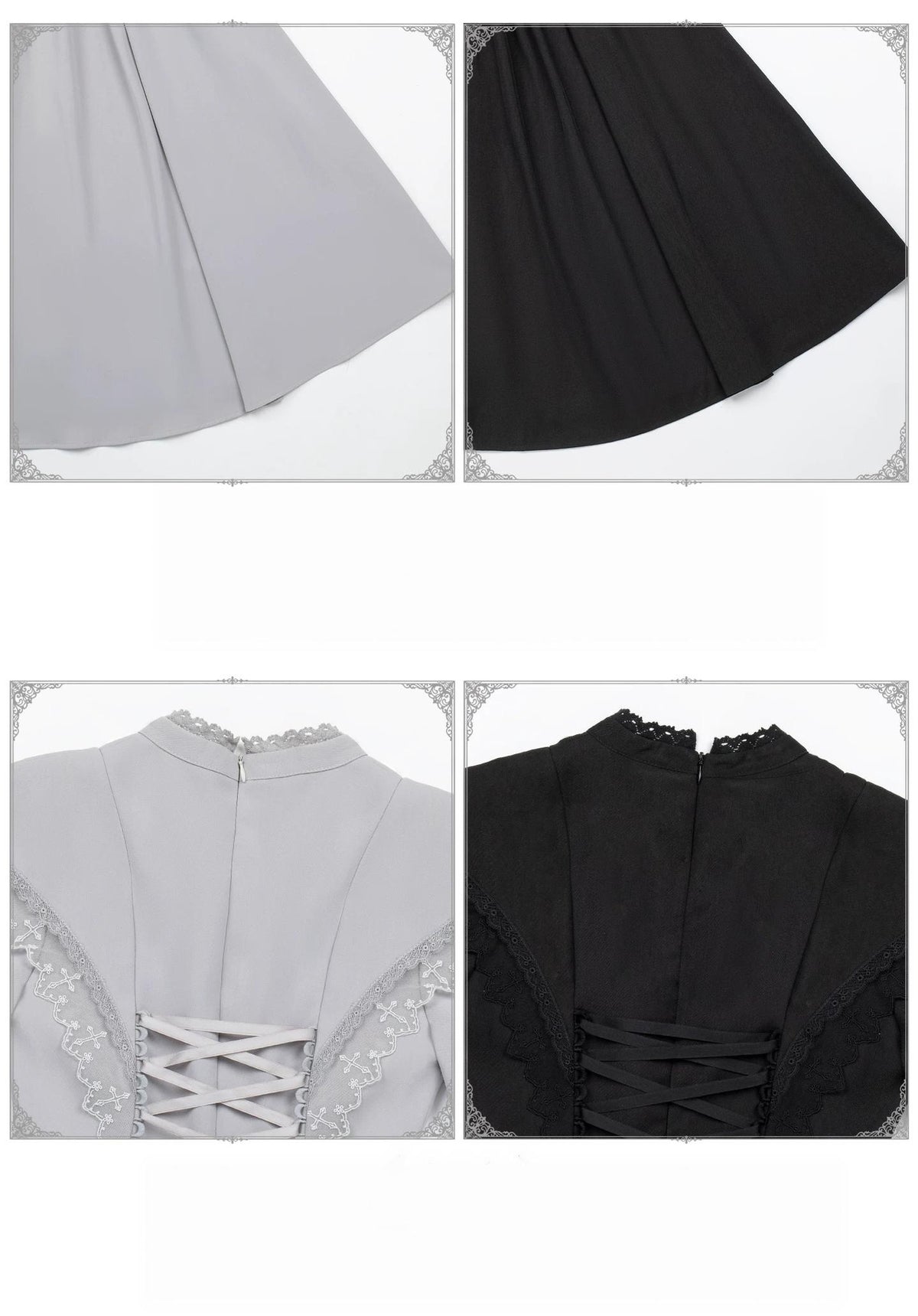 Moon Phase - Gothic Lolita OP Dress Set, Detachable Cross-Shaped Apron 46035:873478