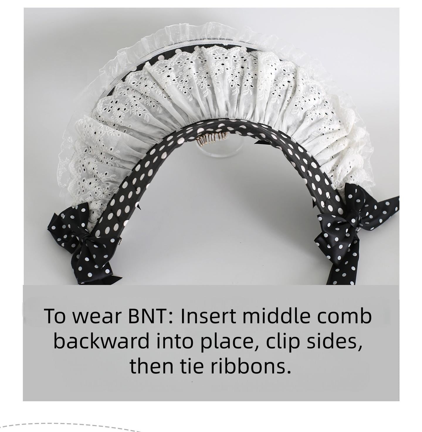 Xiaogui - Polka Dot Lolita Headdress, Detachable Bunny Ear 44136:796637