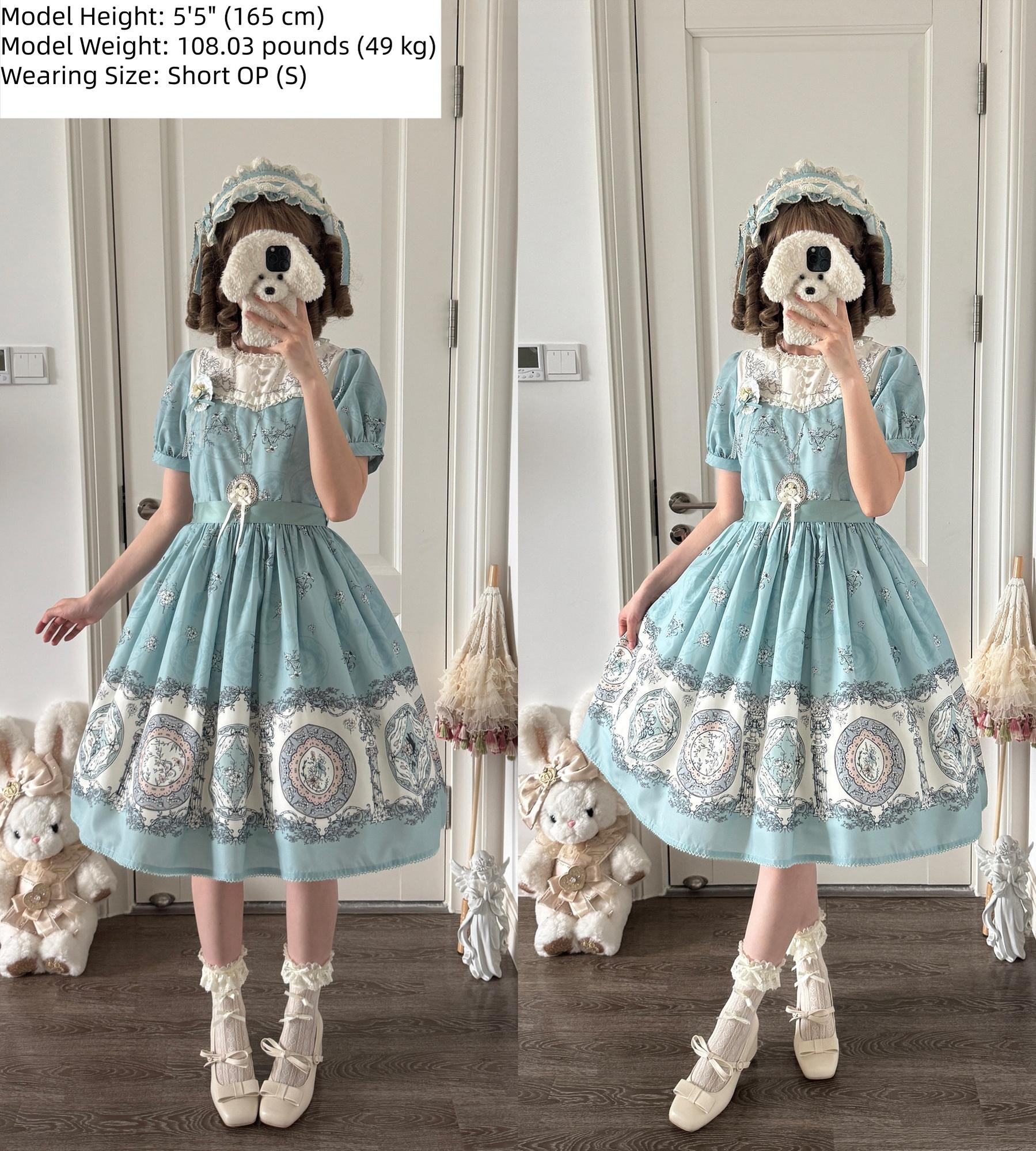 Small Porcelain Plate - Classic Lolita Plate Print OP, Embroidered Collar 45786:862771