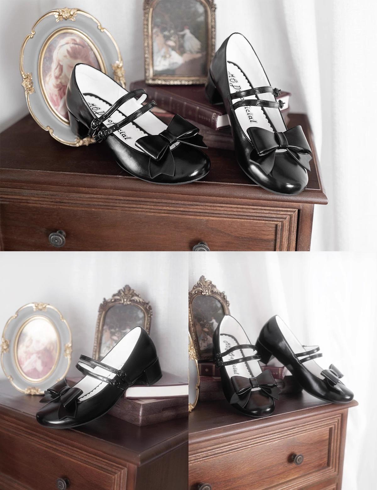 MODO - Apple Candy - Pointed Toe Lolita Shoes, Low Block Heel 43744:784827