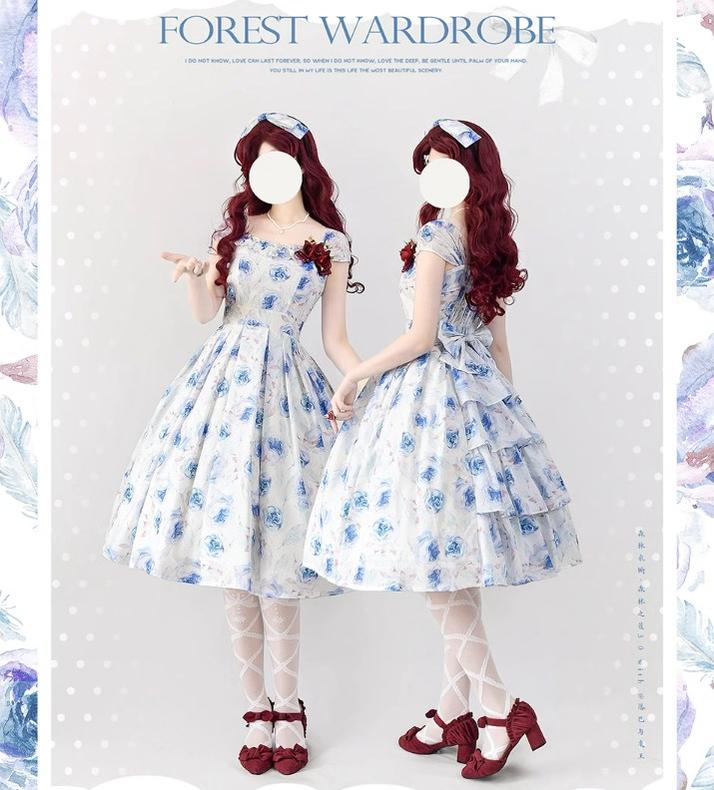 Forest Wardrobe~Forest Basket 3.0~Vintage Lolita JSK Dress Summer Thin Dress 15766:466168