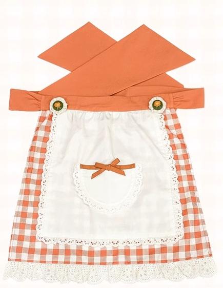 Mademoiselle Pearl~Persimmon~Autumn Persimmon Print Lolita OP JSK SK Dress XS Apron (L M S XL XS / Apron) 29100:396052