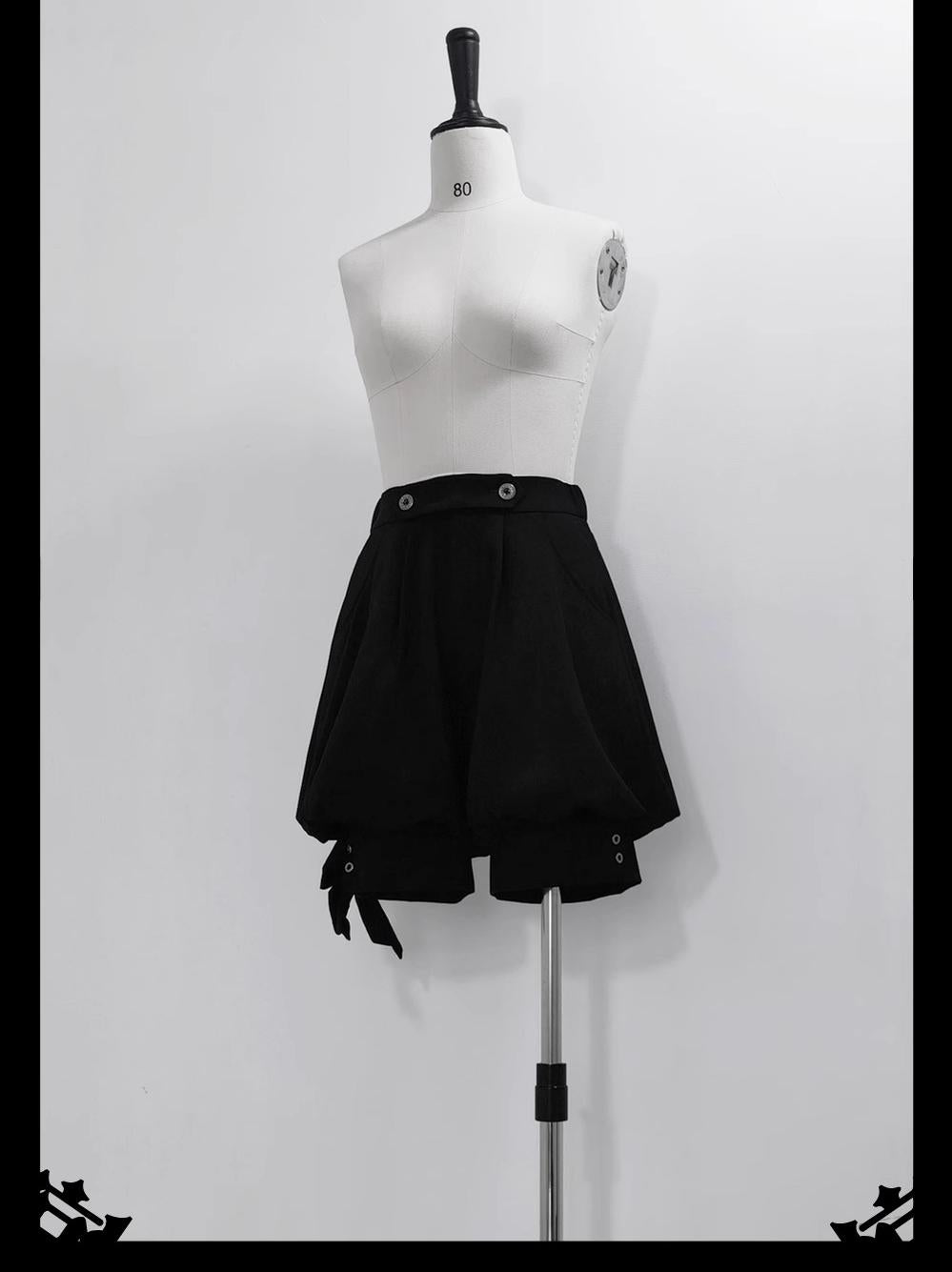 Princess Chronicles - Rabbit Feather - Black Ouji Lolita Vest Shorts Suit Prince Cloak Set (2XL L M S XL XS) 40536:663160