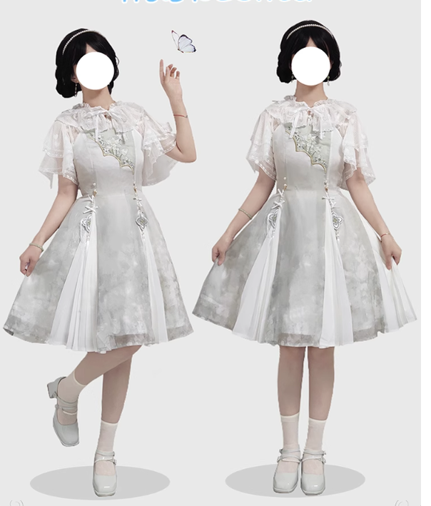 (BFM)Time Memory~Sweetheart Curtain~Sweet Lolita Shawl Short Sleeve Lace Cardigan 34594:462942
