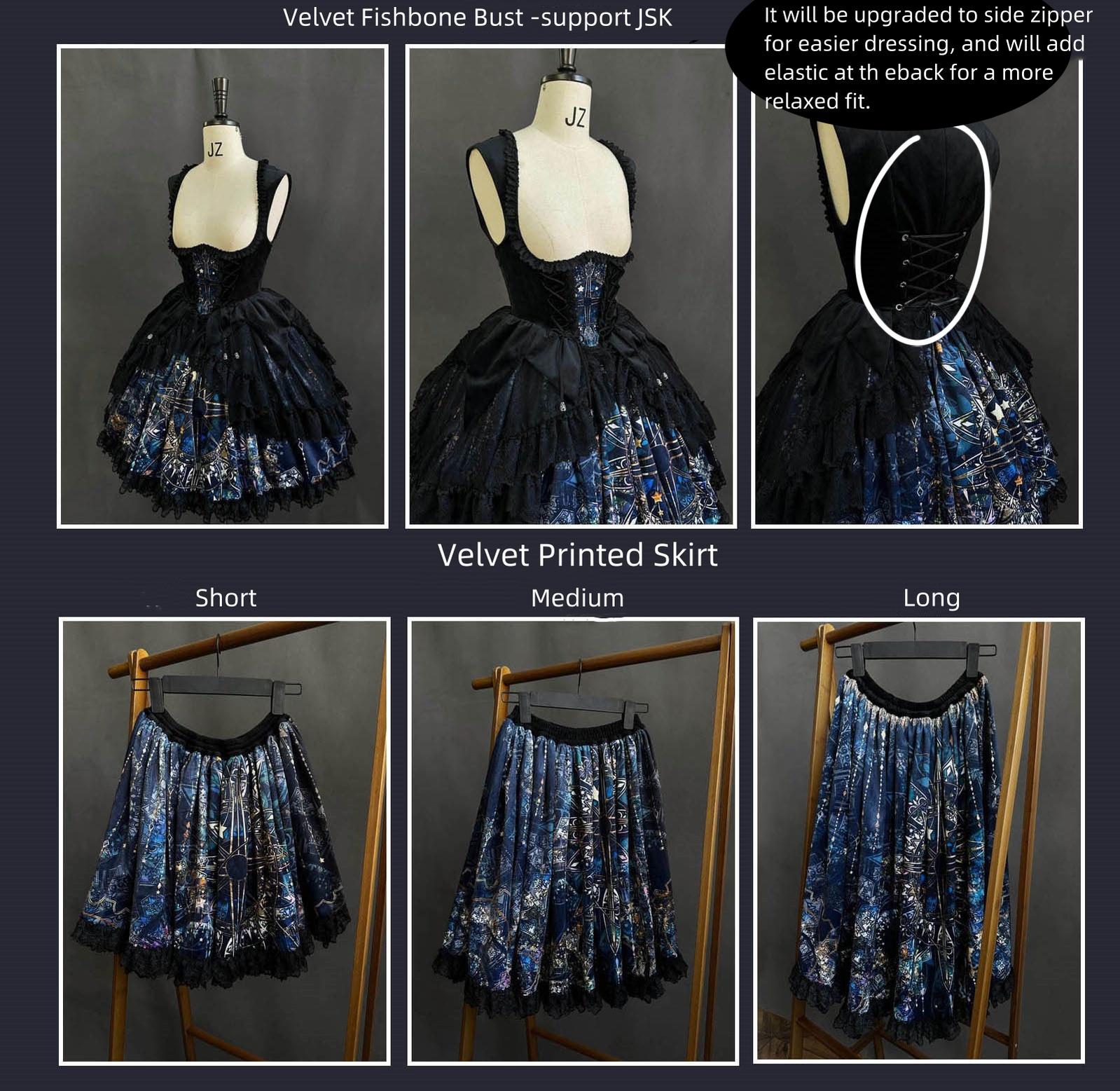 SUSIN - Night Traveler - Classic and Elegant Gothic Dress with Colorful Window Prints 39250:628580