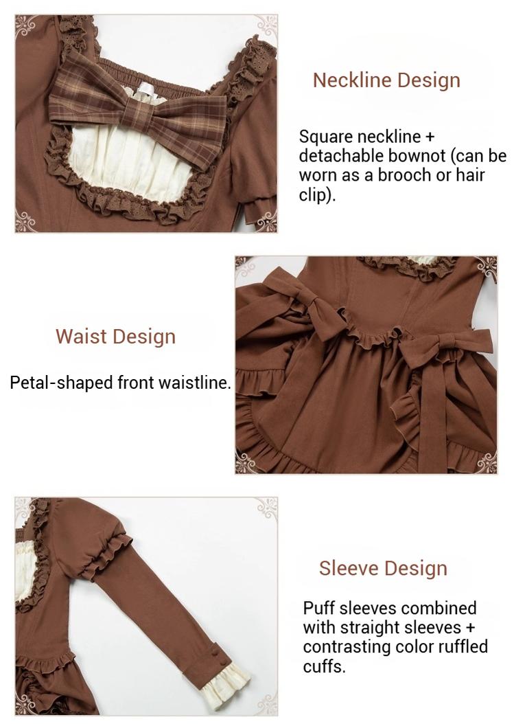 With PUJI - Oak Hymn - Classic Lolita Plaid OP Suit, Side Zipper 43924:791288