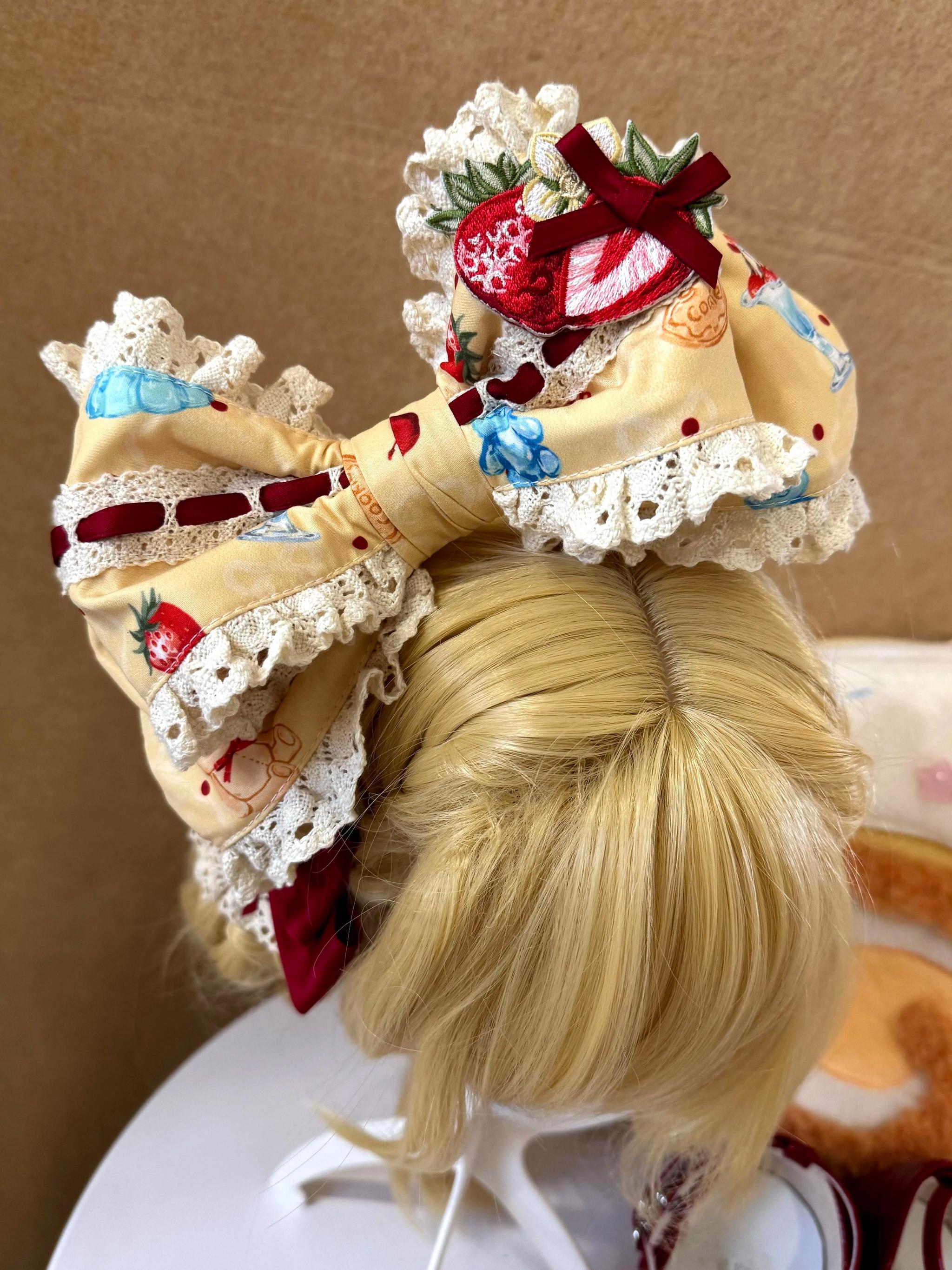 DreamWhale - Showa Dessert Showcase - Kawaii Lolita Dress Suit Pudding-Inspired JSK/Salopette 43200:771602