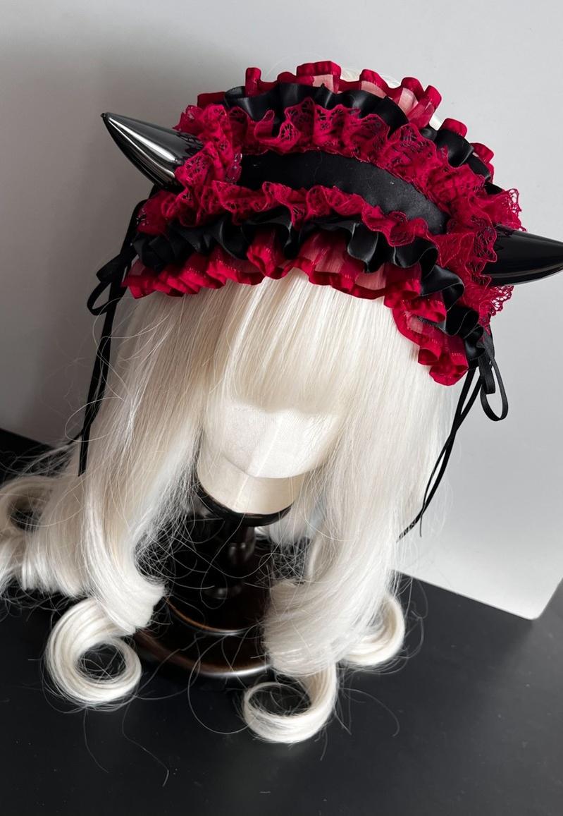 MAID - Gothic Lolita Halloween KC Devil Horn Hairband Customizable Color