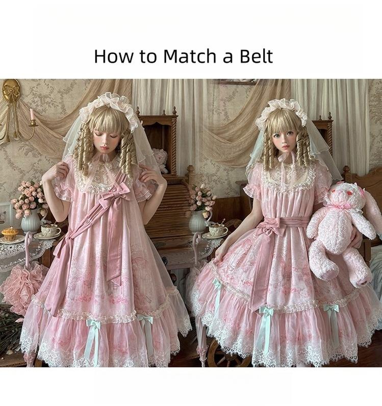 Spireme Cat - Wedding in Dream - Pink Sweet Lolita OP Dress, Detachable Corset