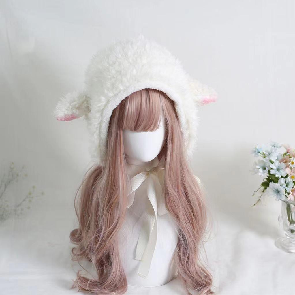 Xiaogui - Kawaii Lolita Earflap Hat Winter Lolita Earflap Hat Sheep Ear