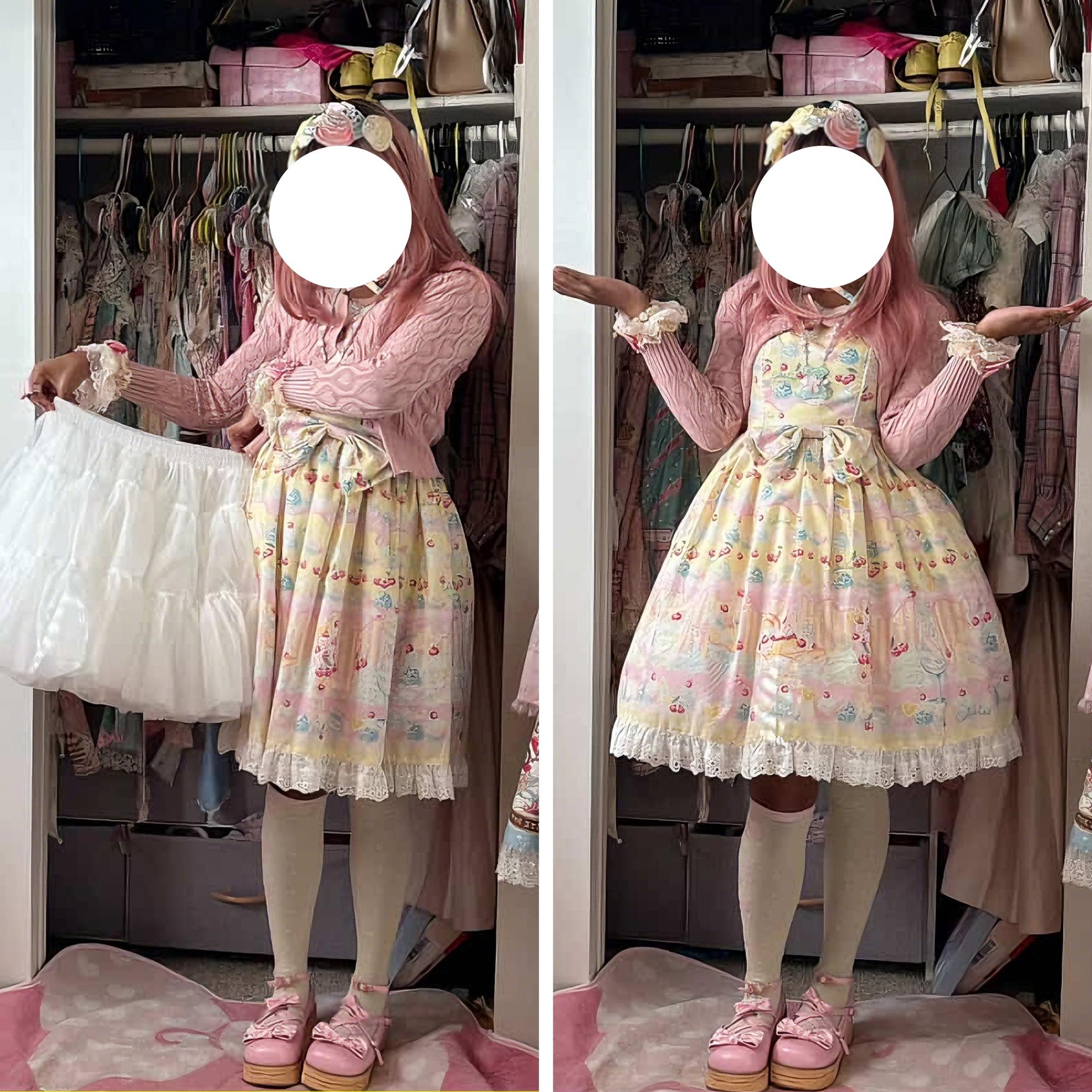 Noloria by 42Lolita - High-Volume White Puffy Lolita Petticoat, 17.7" (45 CM), Cotton Lining