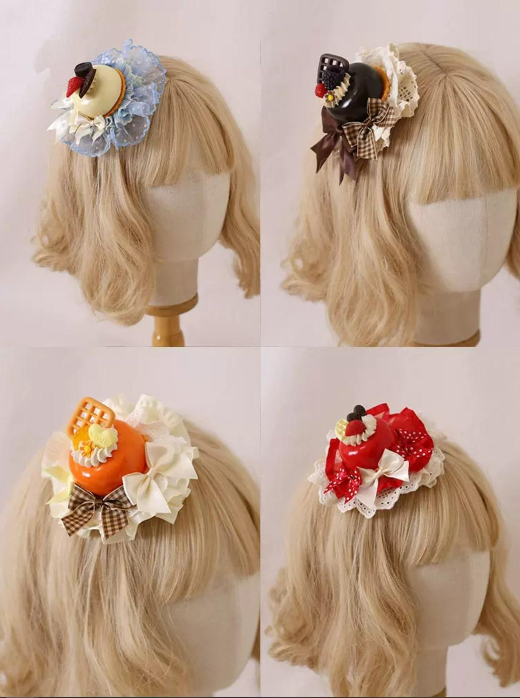 Xiaogui - Sweet Cake - Kawaii Lolita Hairpin Cake Flower Pill Headdress