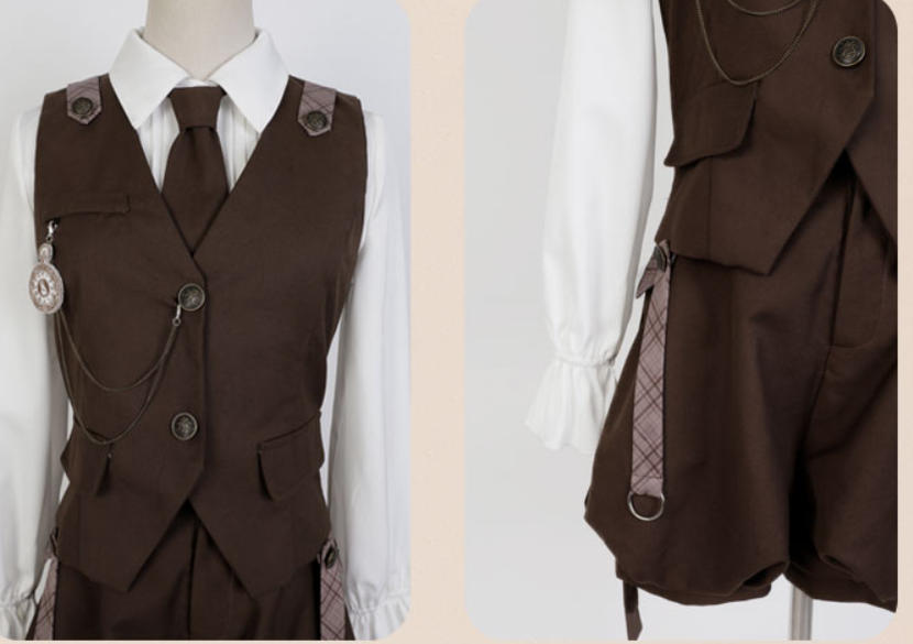 Letters from Unknown Star~Detective Rabbit Kiri~Spring Ouji Lolita Outfits Backpack Pants and Vest 12876:159154