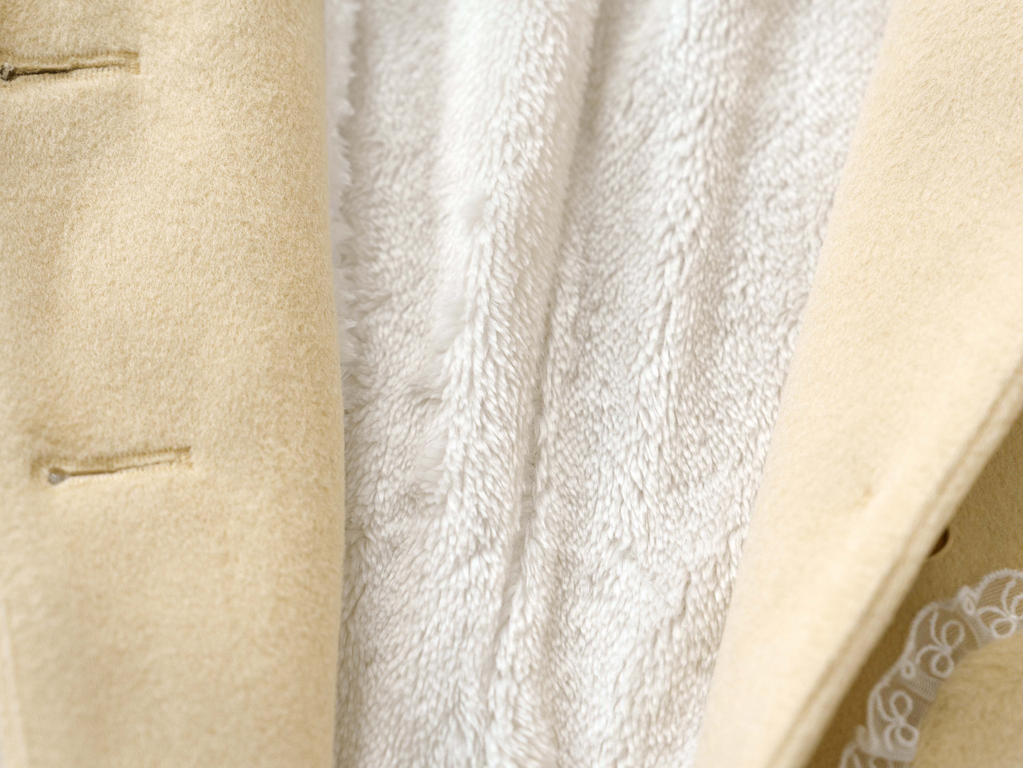 Milk Puff - Winter Fleece-lined Sweet Lolita Coat, Detachable Collar 44043:793449