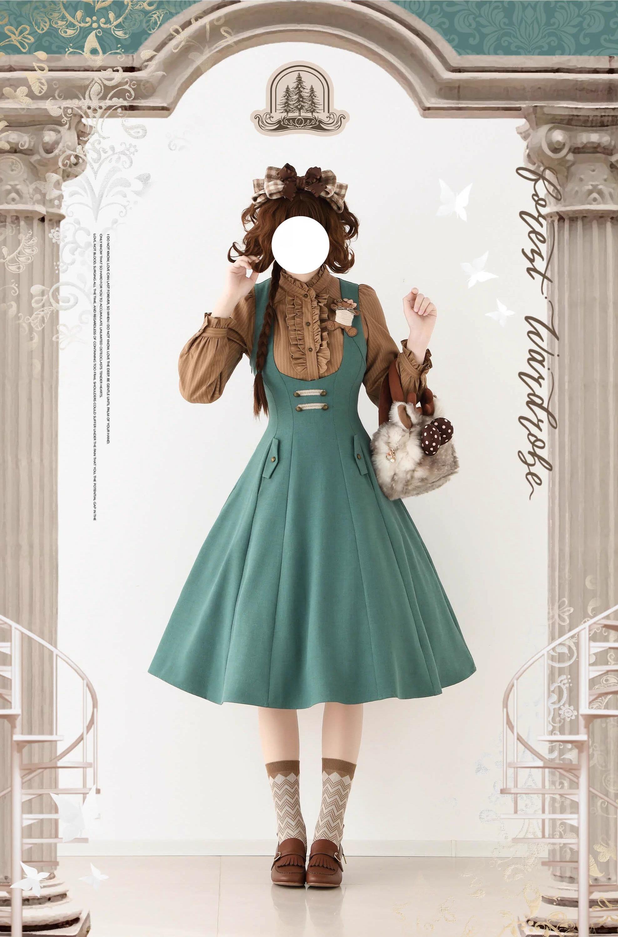 Forest Corridor - Classic Lolita Bust Supporting JSK, Waisted Shirt