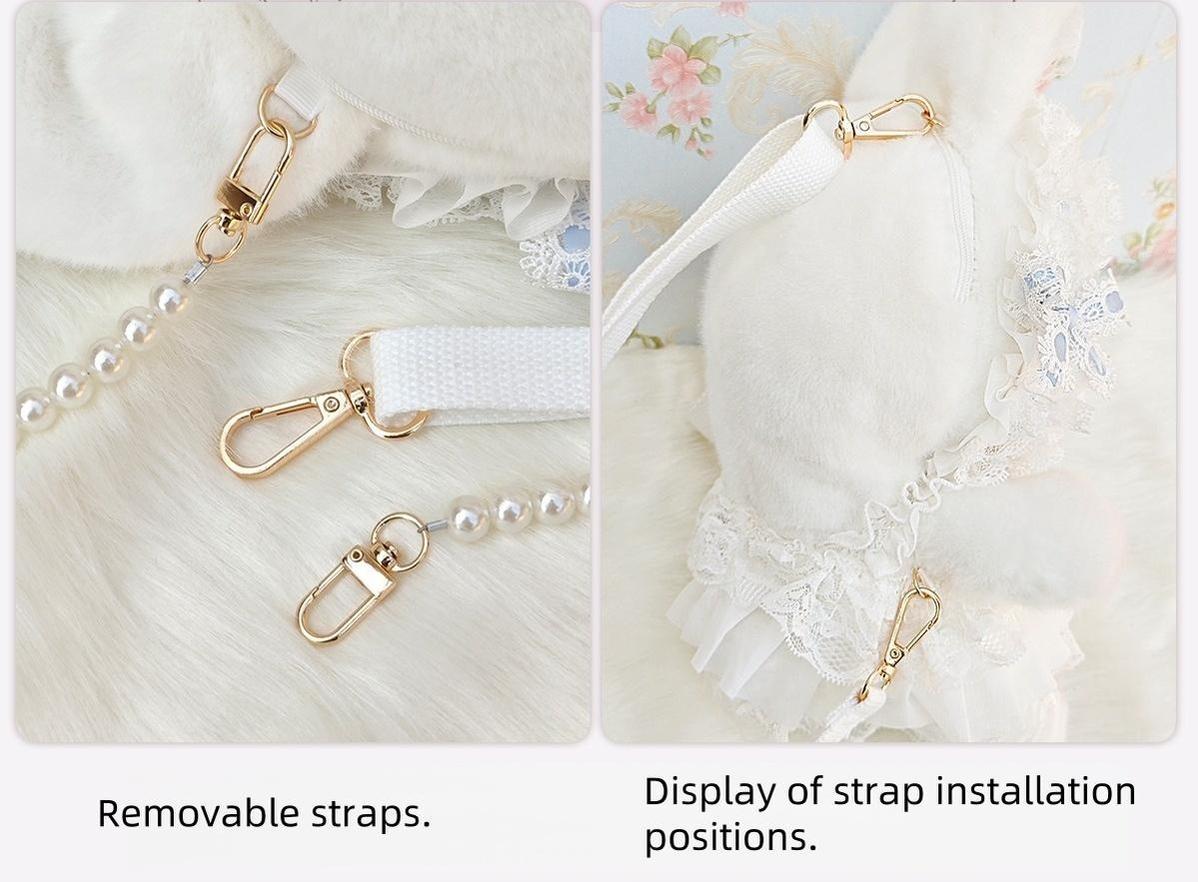 Bear Star - Posable Plush Bunny Lolita Bag, Detachable Pearl Chains