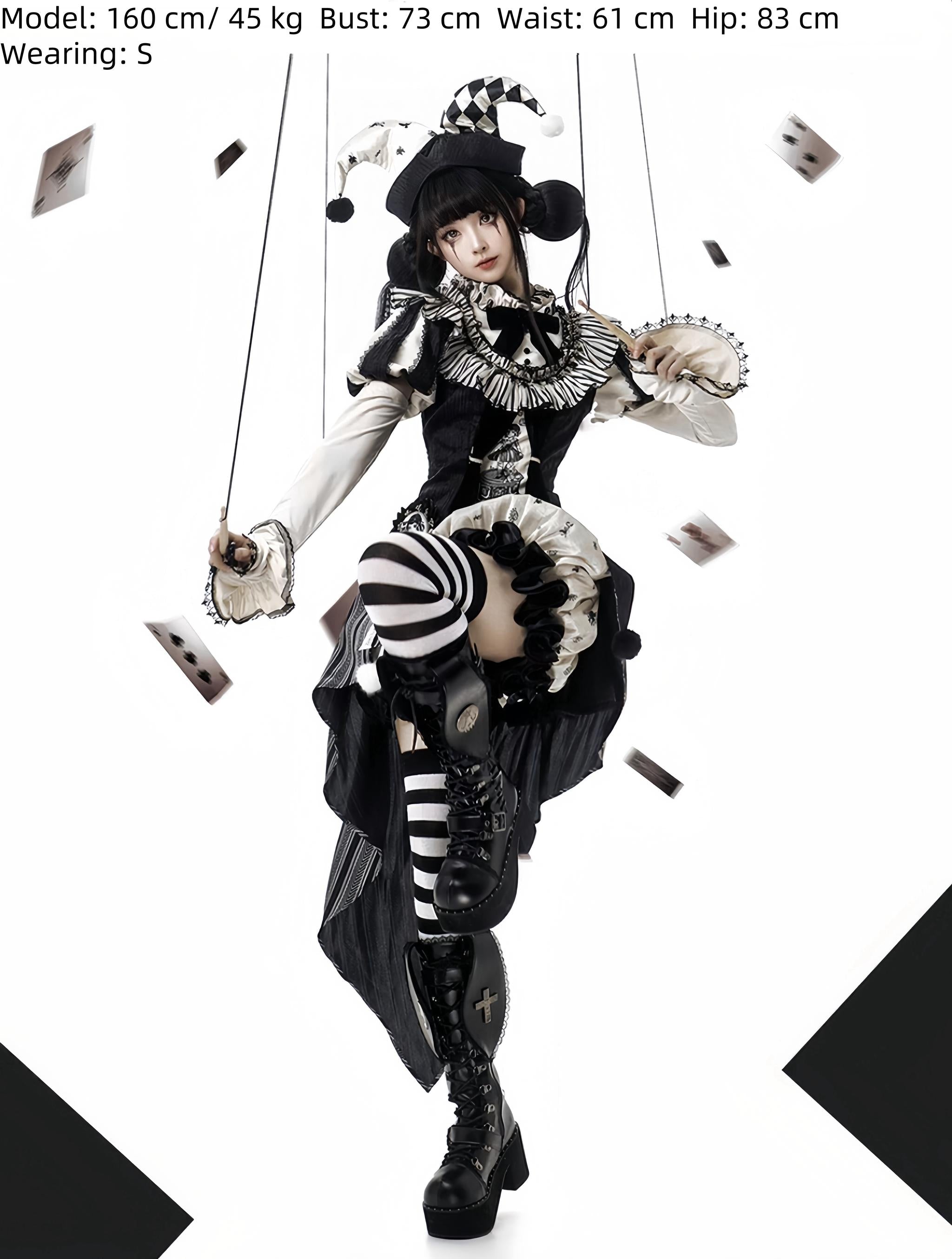 LizBird - Bizarre Toy Box - Halloween Gothic Lolita Skirt Suit Goth Shirt and Bloomers 41912:718746