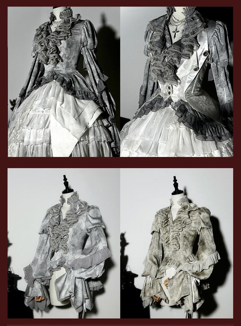 Genesis and Armageddon - Gothic Lolita High-low Hem Shirt, Boning SK