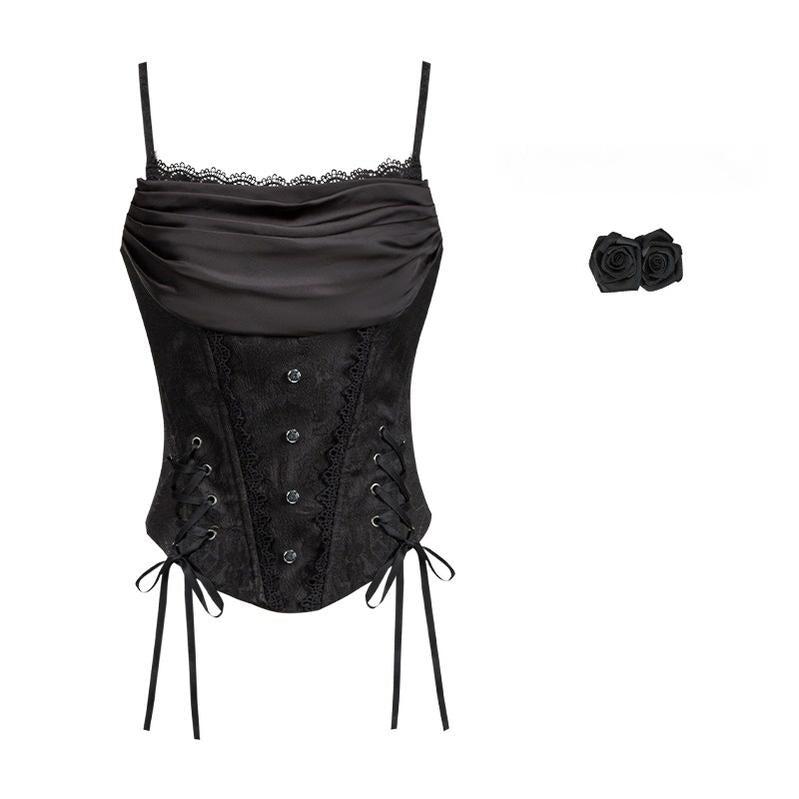 With PUJI - Letter and Poetry · Twilight - Black Gothic Lolita Skirt Set, Witch-Inspired (L M S) 43525:778374