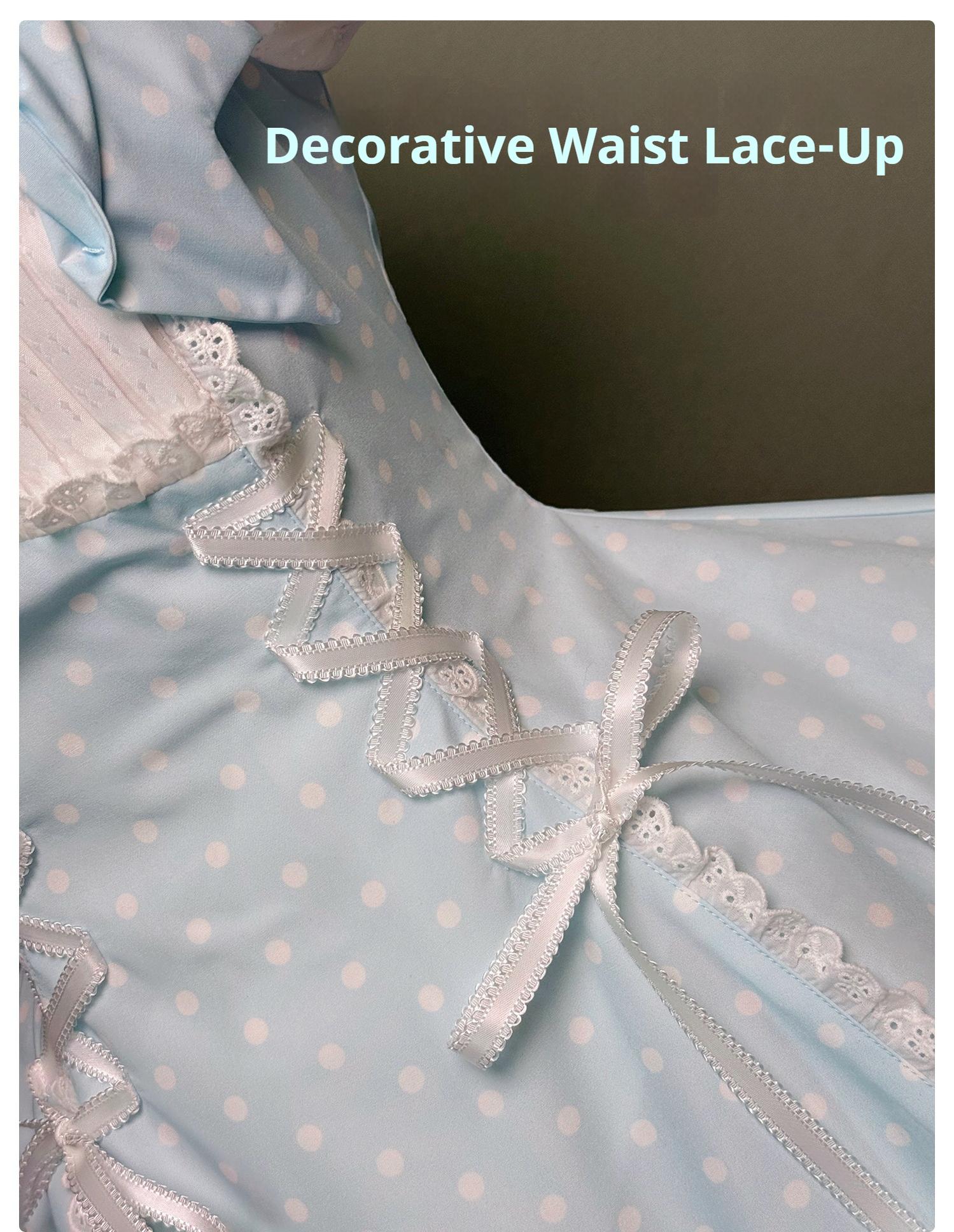 Old School Lolita Halter Neck OP Dress, Polka Dot Accent 43701:783568