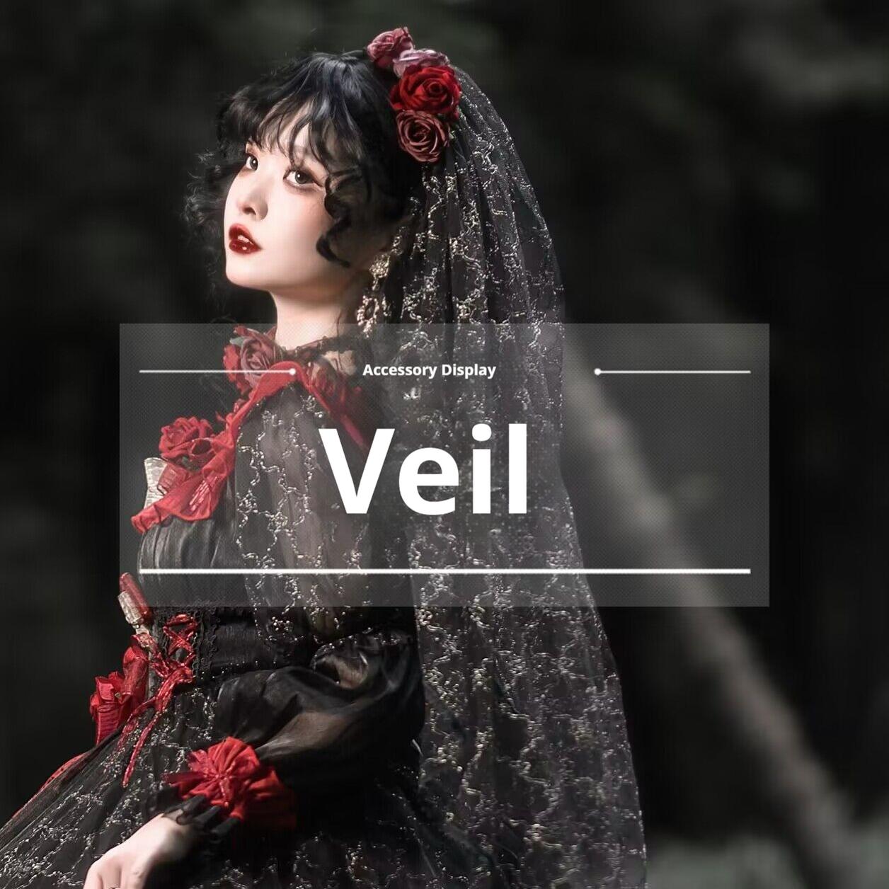 Uncle's Workshop - Night of Berea - Gothic Lolita OP Black and Red Lolita Dress 40708:675176