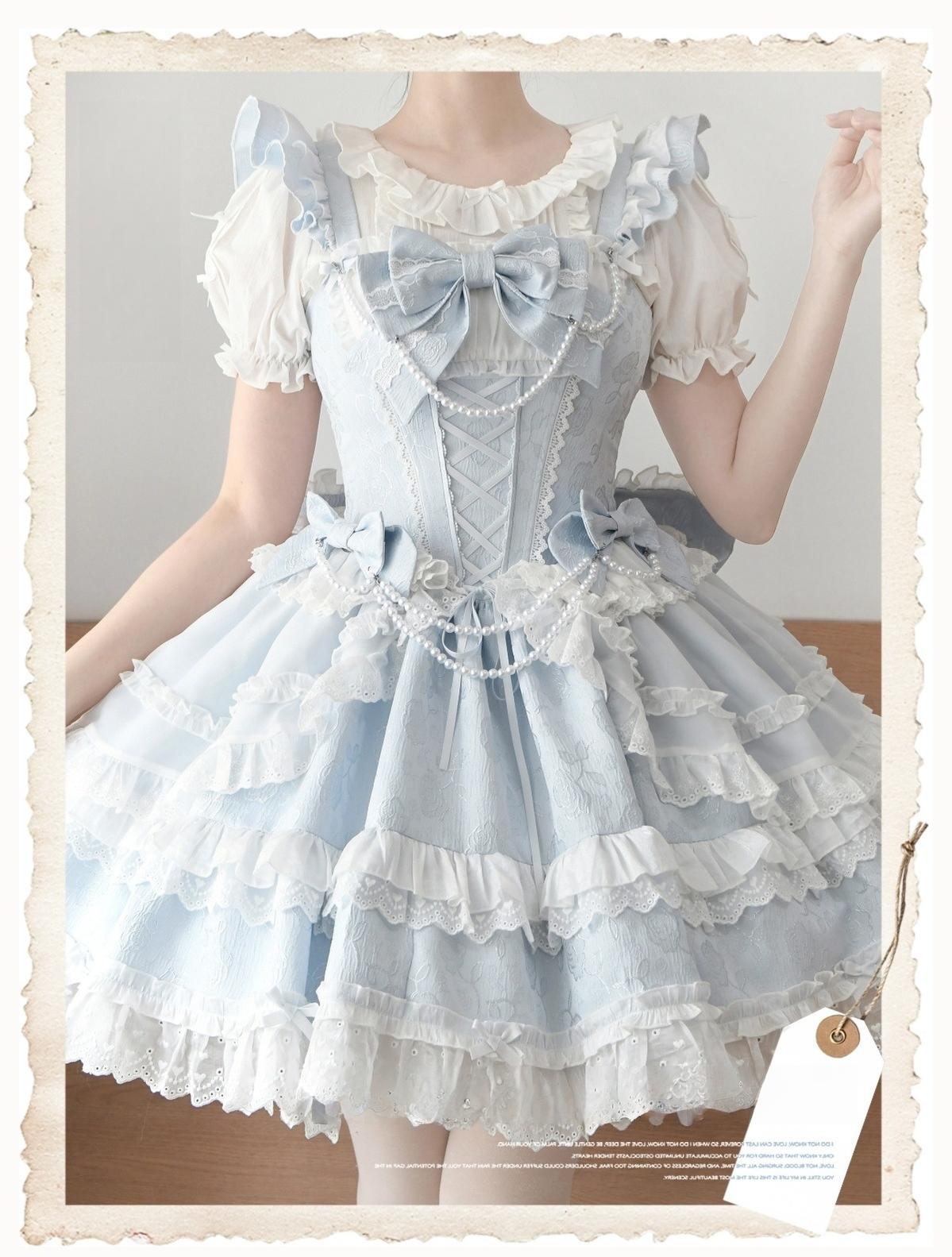 Sakurada Fawn - Fluffy Clouds - Cotton Plus Size Lolita Blouse Muti-Colored Shirt White blouse only (without any accessory) M