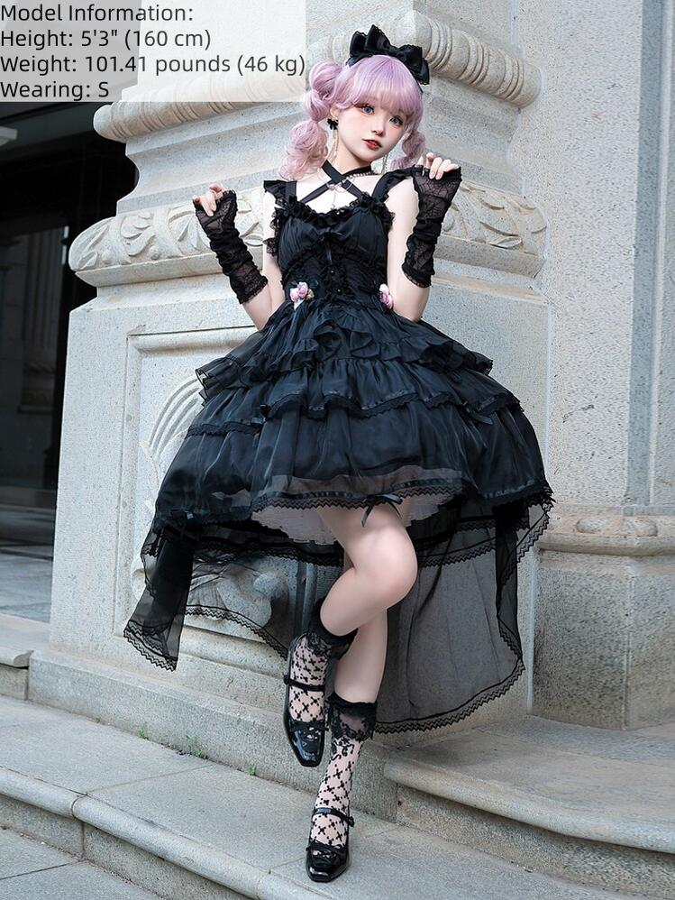 Ballet Maiden - Classic Lolita Four-tiered Hem JSK Dress with Rose Details
