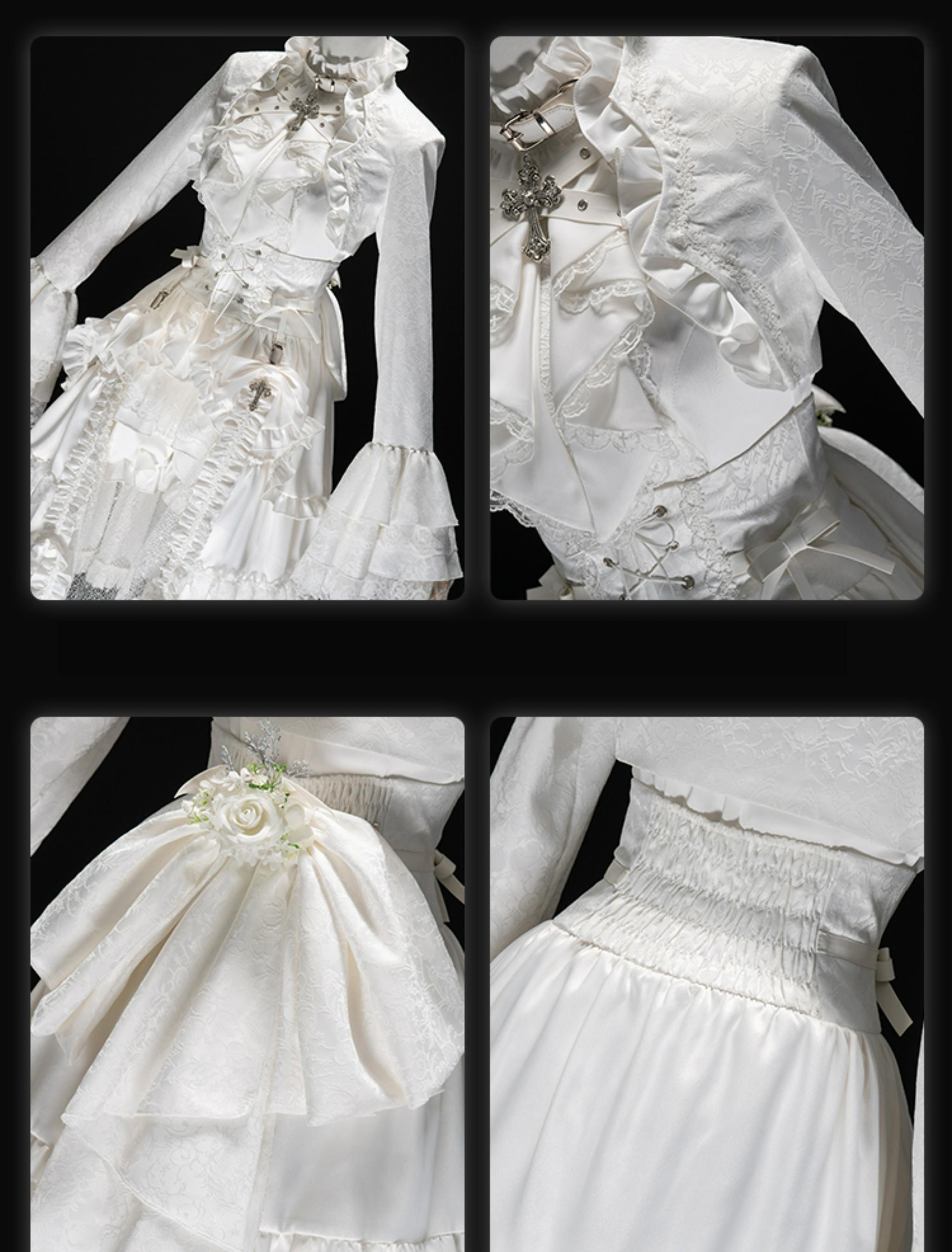 Forest Fluorescent Carps - Omega Wedding Gothic Ouji Lolita White Suit