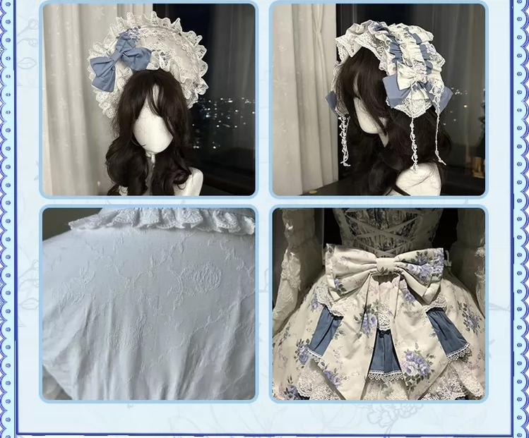 Falling Jacaranda Dream - Old School Lolita Jacaranda Printed JSK Dress 45732:859838