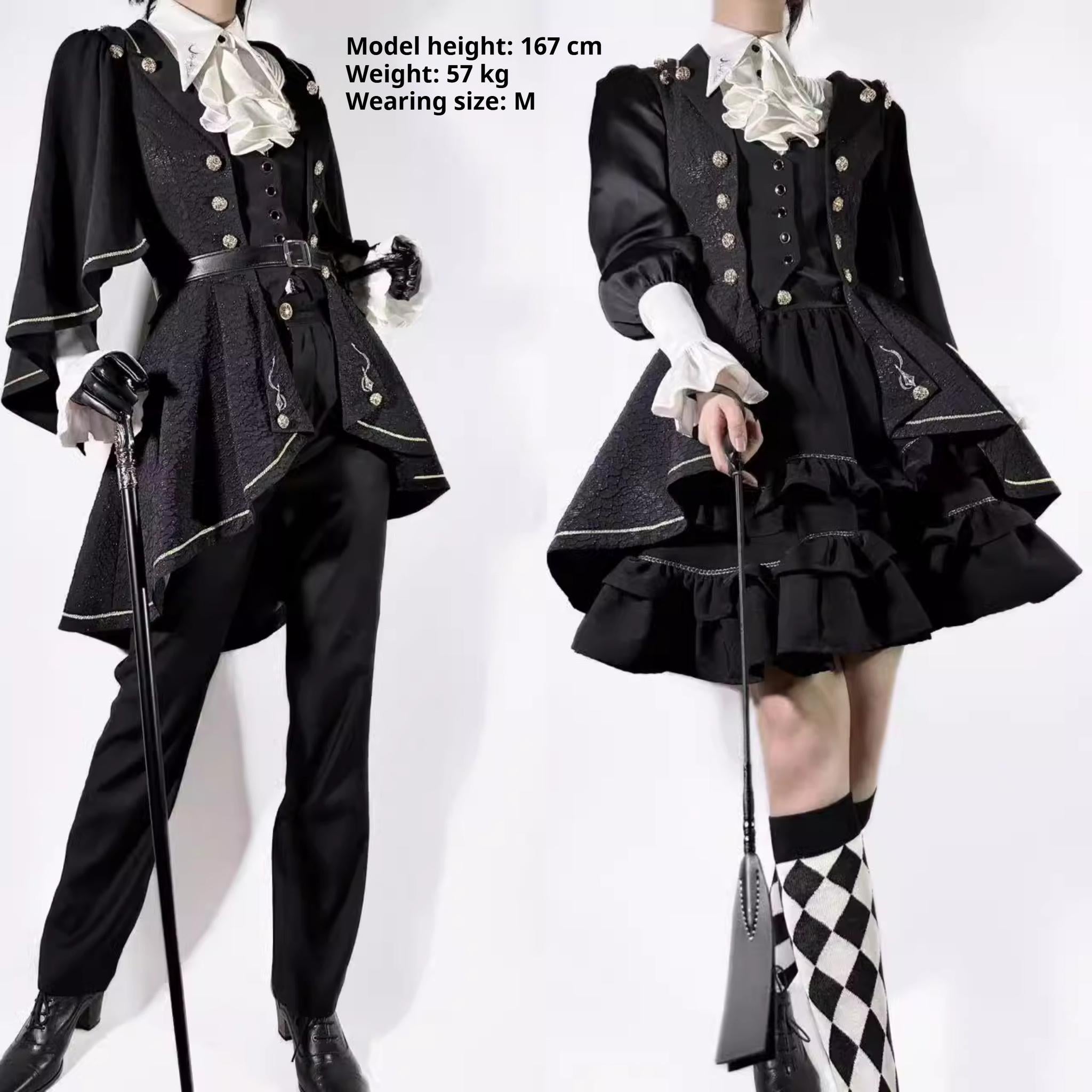 SilentMars~Fallen Moon Rule~Military Lolita Shirt Set Retro Knight Style Blouse 41196:687638