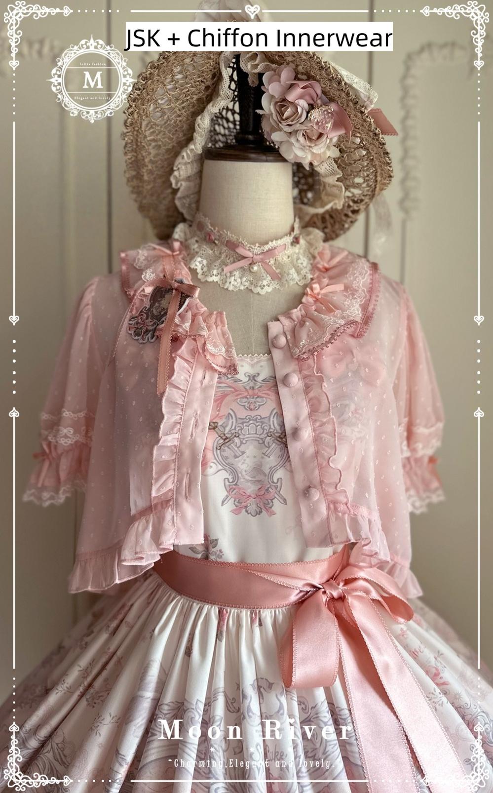 Moon River - Swan Lake Mirror - Pink Sweet Lolita Print JSK Dress 43705:783426