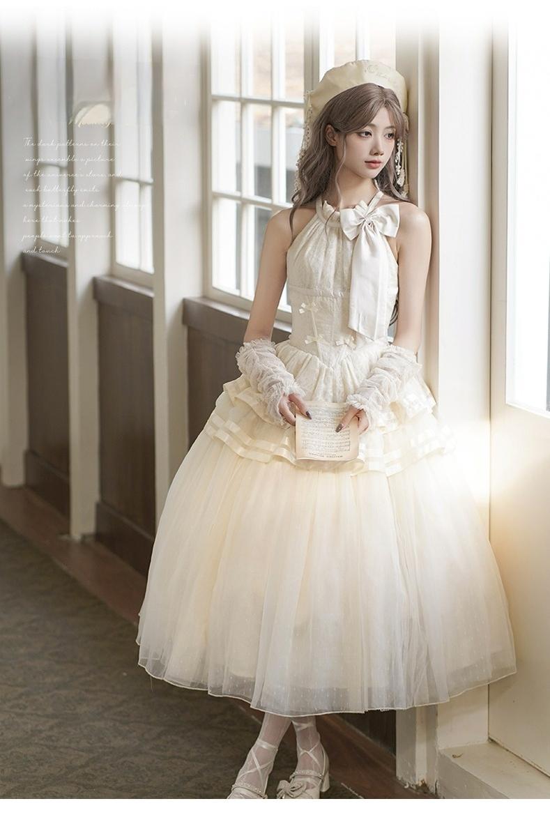 Urtto - Moonlight Dance - Elegant Lolita Halter-neck JSK Dress in Ballet Style