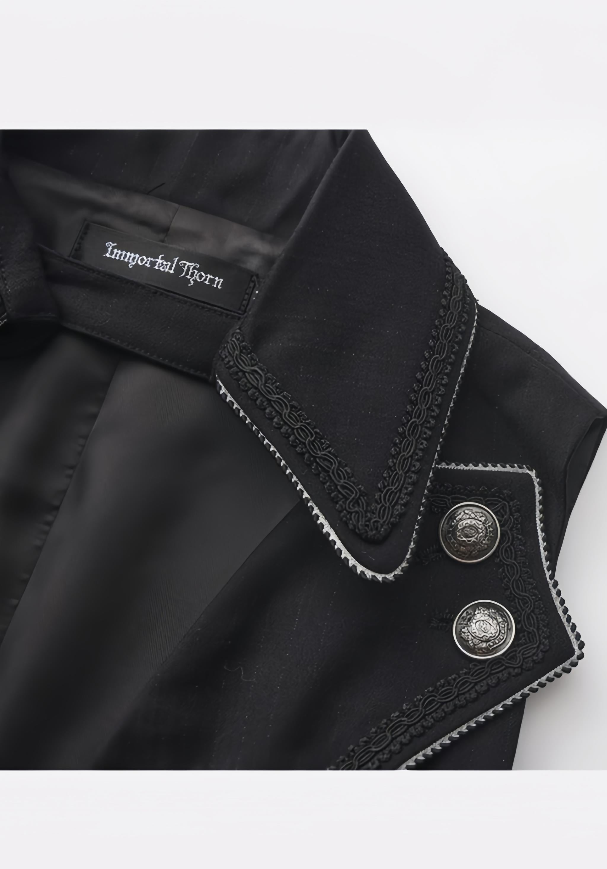 Timeless Silence Mystery - Sleeveless Ouji Lolita Coat, High-Low Hem