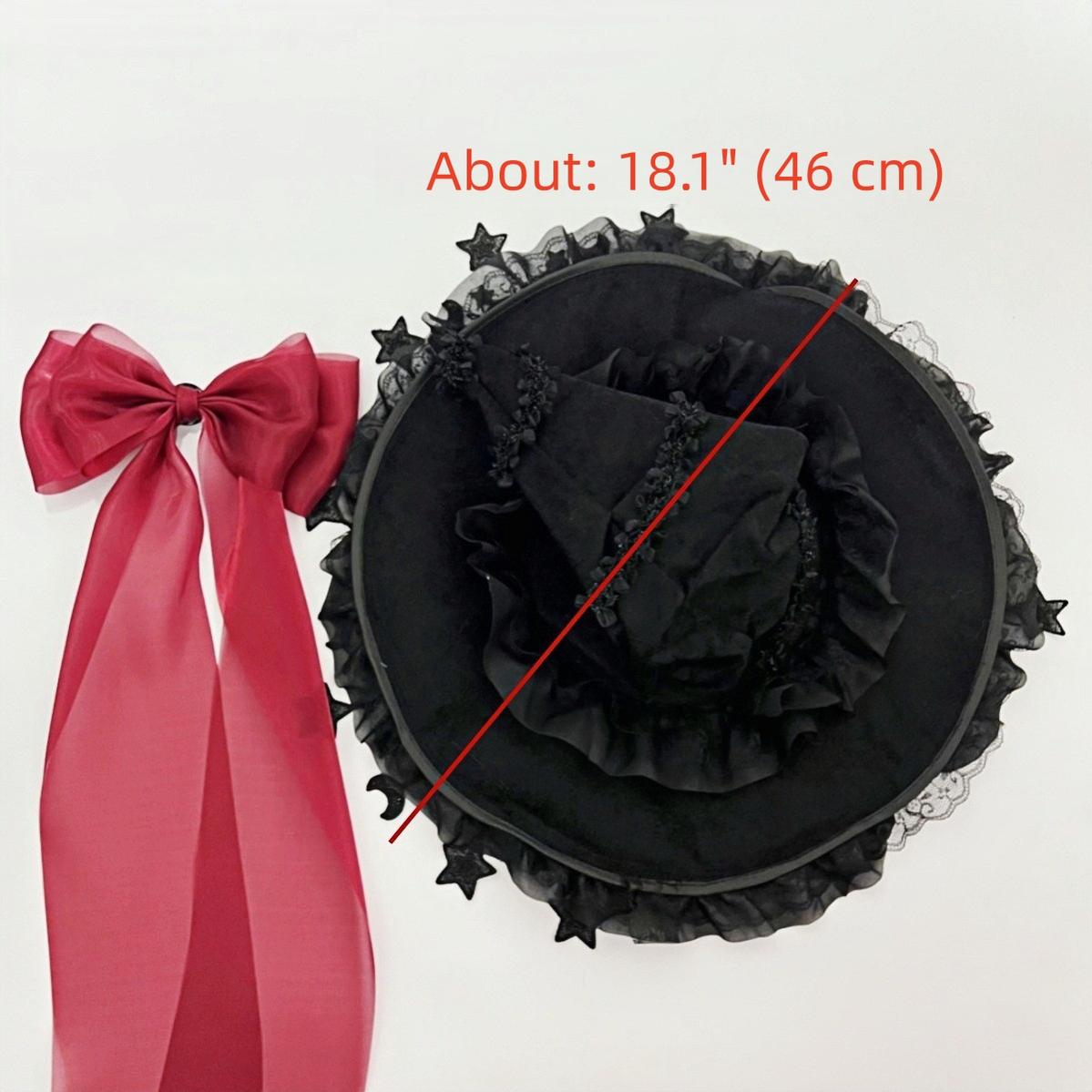 Gothic Lolita Witch Hat, Detachable Bow