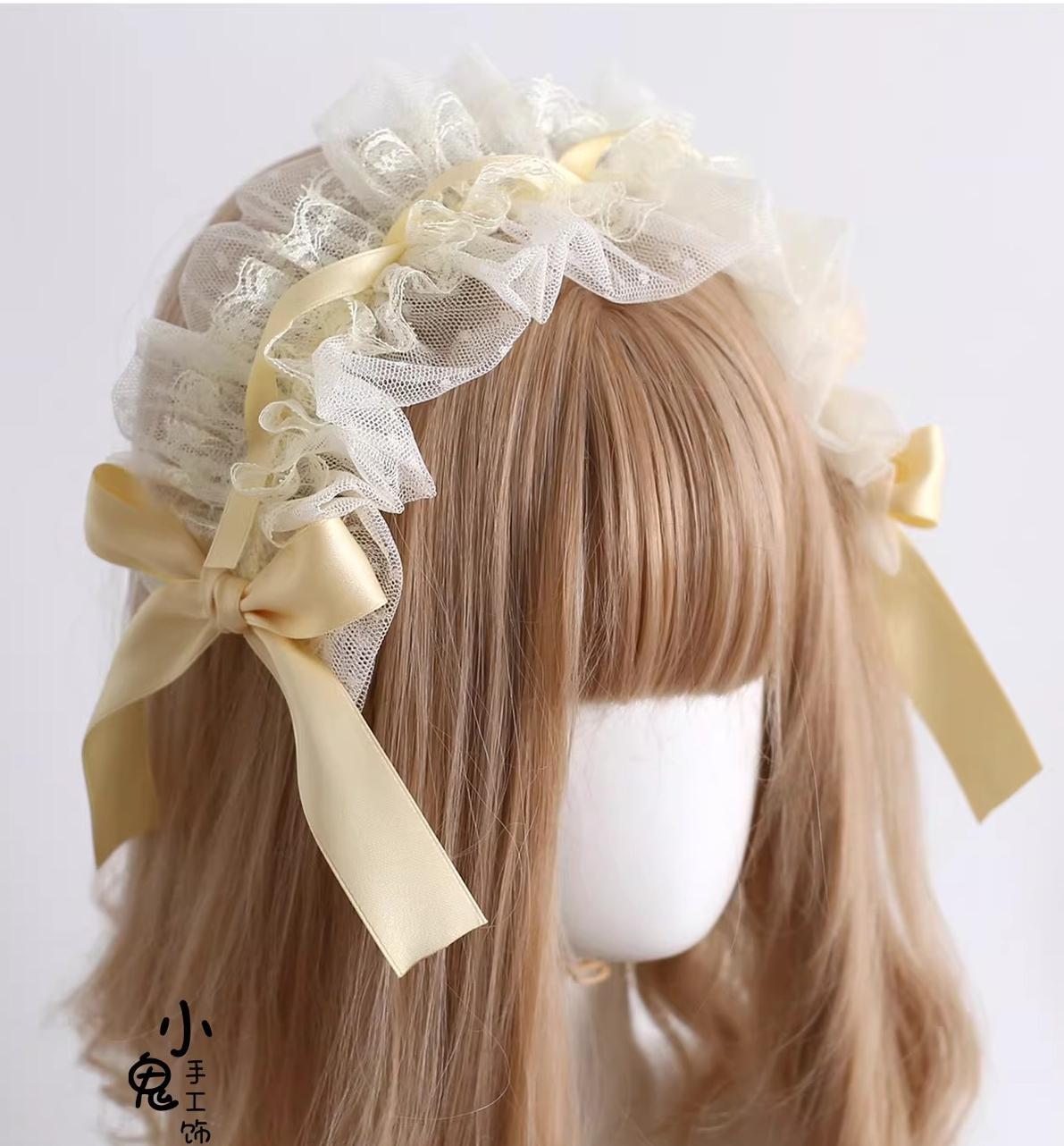 Lace Lolita Hairband, 2-in1 Bunny Ear Hairband