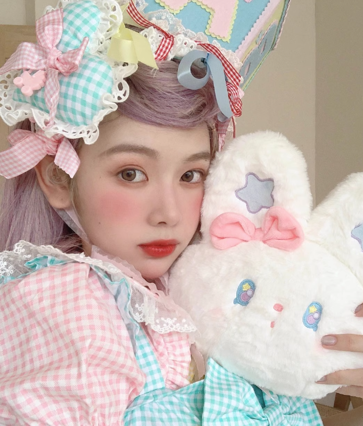 Fluff Mollie - Sweet Lolita Plaid Heart Shaped KC Multicolor