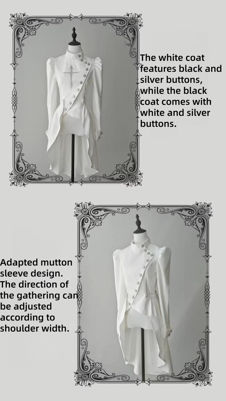 White Night Sonata - Ouji Lolita Embroidery Coat, Detachable Trailing