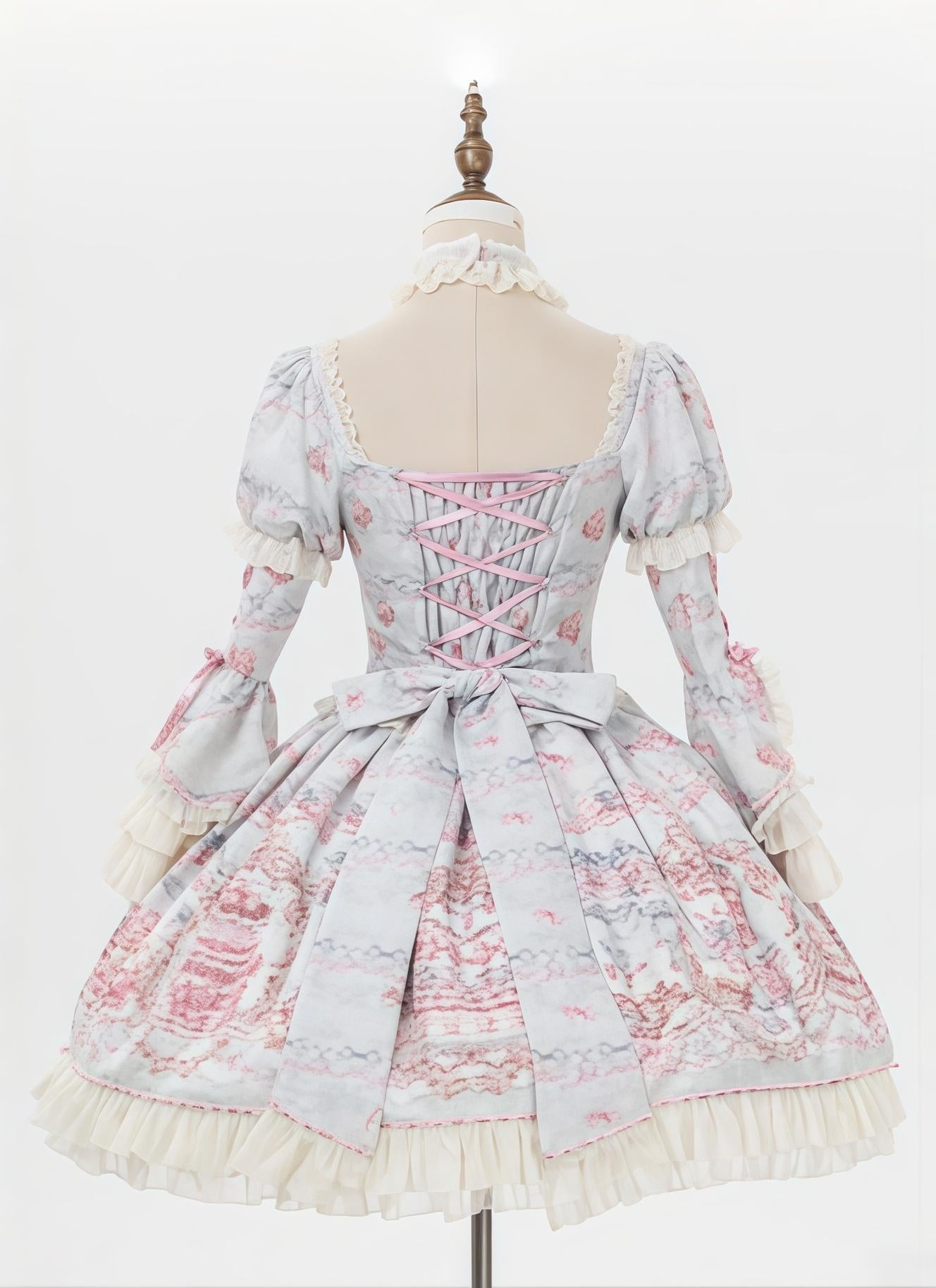 Victorian Cake - Classic Lolita OP Dress, Strawberry Cake Print