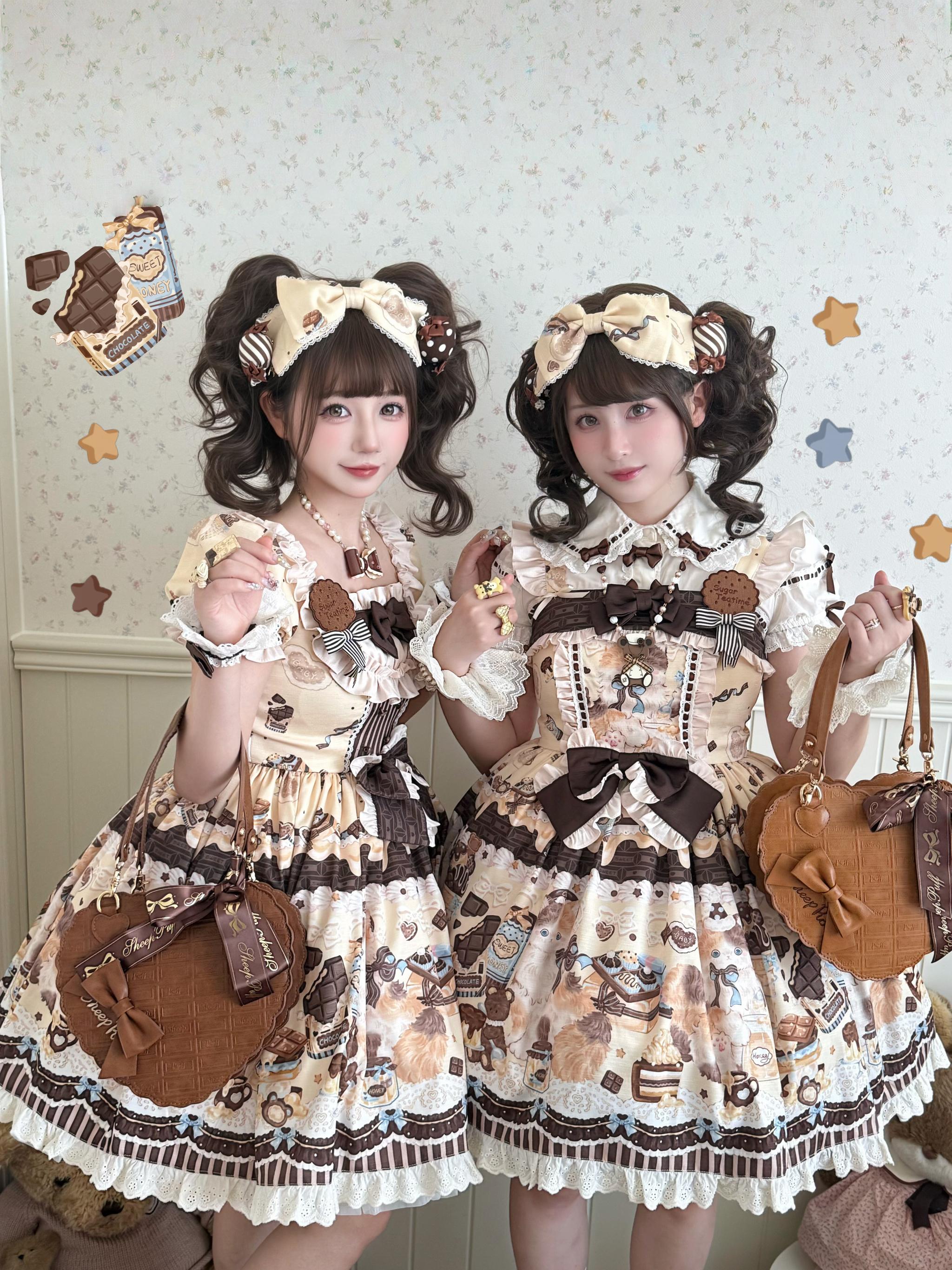 Honey Chocolate - Printed Kawaii Lolita JSK Dress